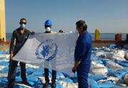 m/v Falkenberg crew and afrimarine ship agent onboard in Freetown