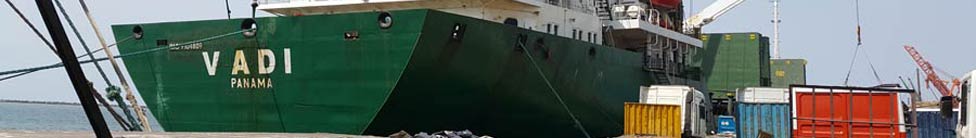 MV Vadi in Conakry port - discharging steel bars