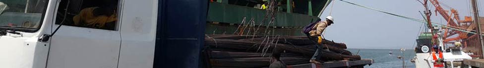 MV Vadi in Conakry port - discharging steel bars